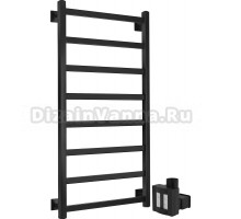 Полотенцесушитель электрический Secado Корсико 1 100x50, ТЭН КТХ 4 скрытый, черный матовый, R