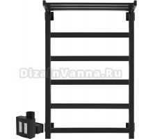 Полотенцесушитель электрический Secado Корсико 1 СП 80x50, ТЭН КТХ 4 скрытый, черный матовый, L