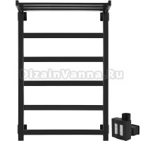 Полотенцесушитель электрический Secado Корсико 1 СП 80x50, ТЭН КТХ 4 скрытый, черный матовый, R
