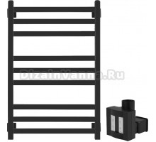 Полотенцесушитель электрический Secado Корсико 3 80x50, ТЭН КТХ 4 скрытый, черный матовый, R