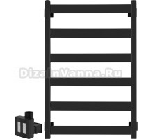 Полотенцесушитель электрический Secado Комано 1 80x50, ТЭН КТХ 4 скрытый, черный матовый, L