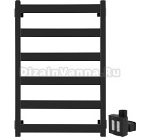 Полотенцесушитель электрический Secado Комано 1 80x50, ТЭН КТХ 4 скрытый, черный матовый, R