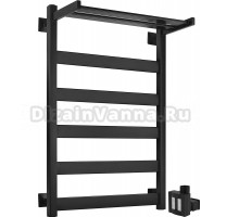Полотенцесушитель электрический Secado Комано 1 СП 80x50, ТЭН КТХ 4 скрытый, черный матовый, L