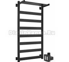 Полотенцесушитель электрический Secado Комано 1 СП 100x50, ТЭН КТХ 4 скрытый, черный матовый, L