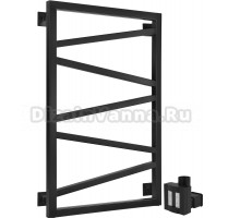 Полотенцесушитель электрический Secado Мирано 80х50, ТЭН КТХ 4 скрытый, черный матовый, R