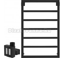 Полотенцесушитель электрический Secado Парма 80х50, ТЭН КТХ 4 скрытый, черный матовый, L