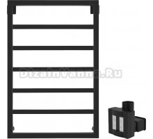 Полотенцесушитель электрический Secado Парма 80х50, ТЭН КТХ 4 скрытый, черный матовый, R