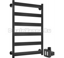 Полотенцесушитель электрический Secado Комано 2 80x50, ТЭН КТХ 4 скрытый, черный матовый, R