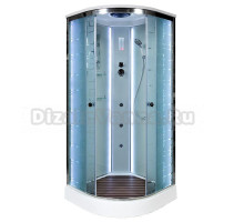 Душевая кабина Deto Em EM1580 LED гм 80 x 80 см, с крышей, с Led подсветкой, с гидромассажEM