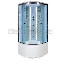 Душевая кабина Deto Em EM4510 LED гм 100 x 100 см, с крышей, с Led подсветкой, с гидромассажEM