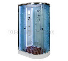 Душевая кабина Deto Em EM1511 L/R LED гм 110 x 80 см, с крышей, с Led подсветкой, с гидромассажEM