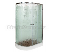 Душевая кабина Deto Em EM1511 L/R N гм 110 x 80 см, без крыши, с гидромассажEM