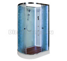 Душевая кабина Deto Em EM1511 L/R N LED гм 110 x 80 см, без крыши, с Led подсветкой, с гидромассажEM