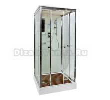 Душевая кабина Deto V9015, 90 x 90 см, с электрикой, гидромассажEM, стекла матовые