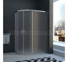 Душевой уголок Veconi Rovigo RV-03 Pear, 100 x 90 см, профиль хром, стекла текстурные