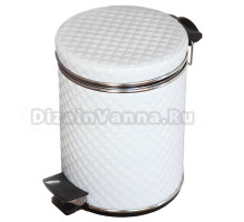 Корзина для мусора Cameya 03WHC-9, 3 л., белое хром, стеганое