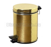 Корзина для мусора Cameya 05GKr-9 с микролифтом (экокожа) золото "крокодил" 5 литров