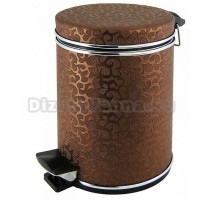 Корзина для мусора Cameya 03FDH-10-9 коричневый кожзам с микролифтом и хромовым молдингом, 3 литра