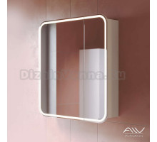 Зеркальный шкаф Alavann Lana 80 см, с подсветкой, белый