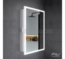 Зеркальный шкаф Alavann Rita 60 см, с подсветкой, белый
