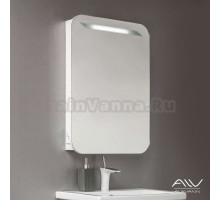 Зеркальный шкаф Alavann Alta 55 см, с подсветкой, белый
