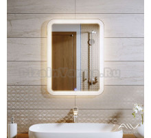 Зеркало Alavann Vanda Lux 60 см с подсветкой, прямоугольное, белый