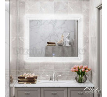 Зеркало Alavann Classic 100 см с подсветкой, прямоугольное, белый