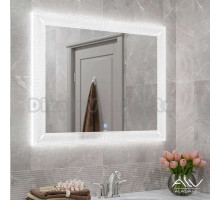 Зеркало Alavann Classic 80 см с подсветкой, квадратное, белый