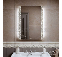 Зеркало Alavann Delveto 60 см с подсветкой, прямоугольное, белый