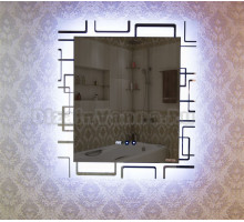 Зеркало Deto EM-70 70 см прямоугольное с подсветкой, декор