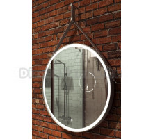 Зеркало Sintesi Forta SIN-SPEC-PELMB-650 с подсветкой, 65 x 65 см коричневая кожа