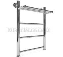 Полотенцесушитель водяной Indigo Line, с полкой, ширина 40 см, высота 50 см, 1 дюйм, хром, LLSHW50-40P