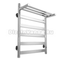 Полотенцесушитель водяной Indigo Slim, с полкой, ширина 50 см, высота 50 см, 1/2 дюйма, хром, LSLW50-50P