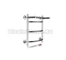 Полотенцесушитель электрический Indigo Arc с полкой Electro, ширина 40 см, высота 50 см, ТЭН слева/справа, хром, LCAE50-40PL/R