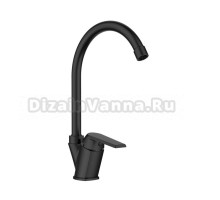 Полимерный смеситель OneLife P02-000b для кухонной мойки, черный матовый