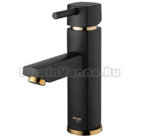Смеситель для раковины Shouder Unique 0170217, черный/золото