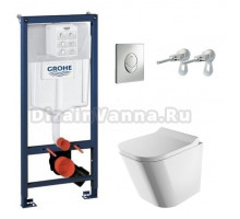 Инсталляция Grohe с безободковым унитазом Omnires Fontana FONTANAMWBP, сиденье микролифт, комплект 