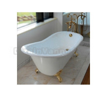 Ванна чугунная Magliezza Beatrice 153x76,5 белая ножки золото
