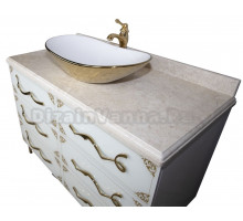 Мраморная столешница Tessoro Laura 120 Bianco Carrara