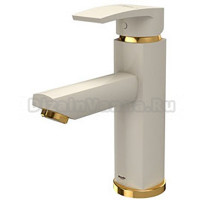 Смеситель для раковины Shouder Unique Plus 0180216 слоновая кость, золото