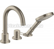 Смеситель Axor Uno 38436820 на борт ванны, шлифованный никель