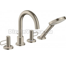 Смеситель Axor Uno 38445820 на борт ванны, шлифованный никель