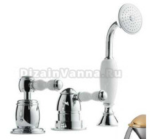 Смеситель Bandini Antico 5166400KO0SC для душа, хром-золото/ручка керамическая Antico