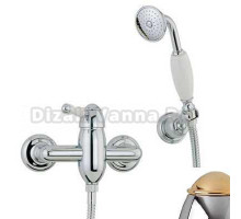 Смеситель Bandini Antico 858620KO00 для душа, хром-золото/ручка керамическая Antico