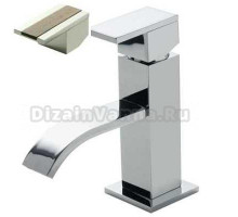 Смеситель Bandini Ice Cube 2 750120SN03LR для раковины, матовый никель/ручка белый дуб
