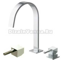 Смеситель Bandini Ice Cube 2 750920PN05LR для раковины, никель/ручка белый дуб