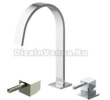 Смеситель Bandini Ice Cube 2 750920SN05LW для раковины, матовый никель/ручка венге