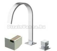 Смеситель Bandini Ice Cube 2 750920SN04LR для раковины, матовый никель/ручка белый дуб