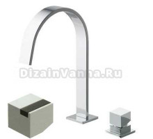 Смеситель Bandini Ice Cube 2 750920PN04LT для раковины, никель/ручка тик
