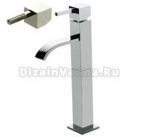 Смеситель Bandini Ice Cube 2 750320SN05LR для раковины, матовый никель/ручка белый дуб